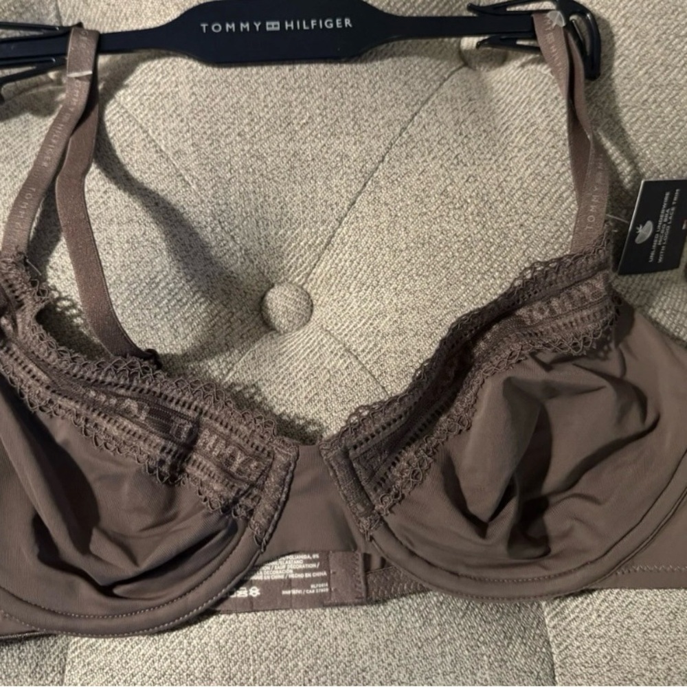Tommy Hilfiger Brown Lace Trim Bra